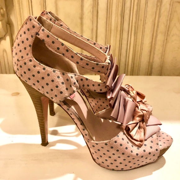 Betsey Johnson Polka Dot Heels - Picture 2 of 4